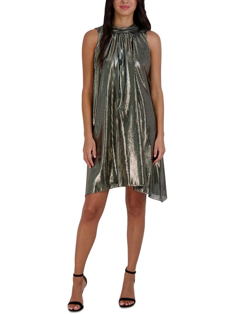 Donna Ricco Womens Metallic Assymetric Mini Dress 1