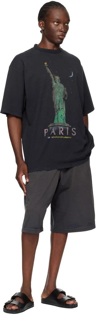 Balenciaga Black 'Paris Liberty' T-Shirt 4