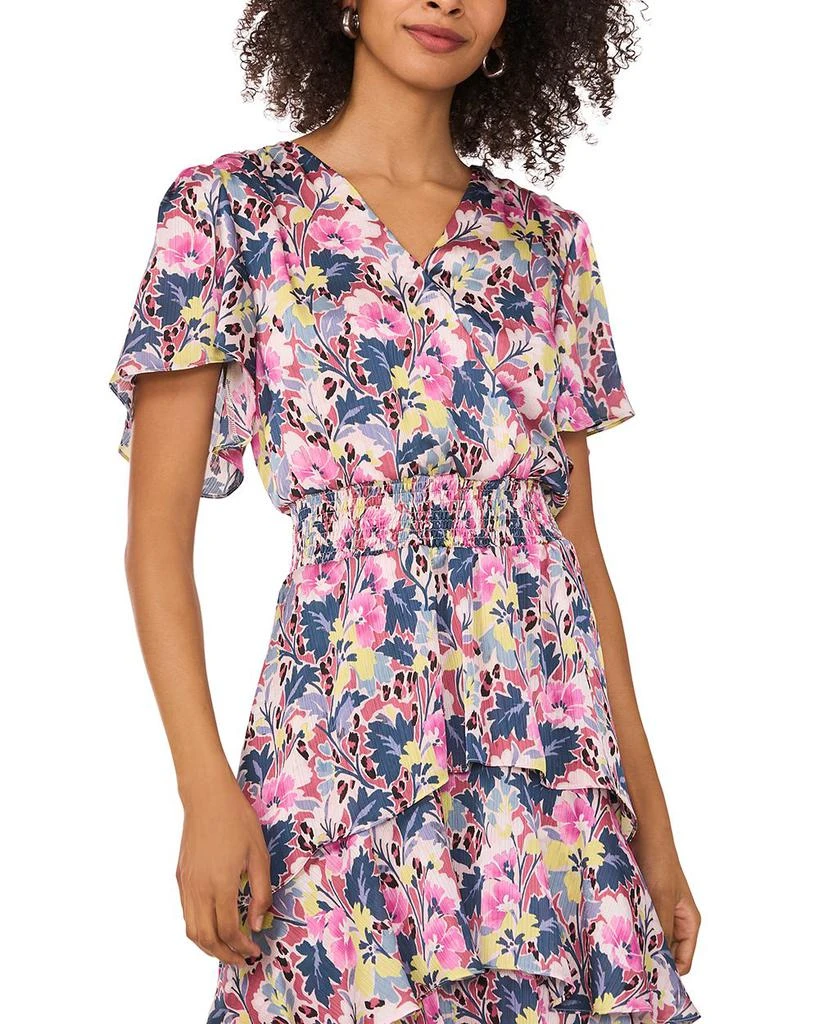 Vince Camuto Crossover Flutter Sleeve Tiered Dress 3