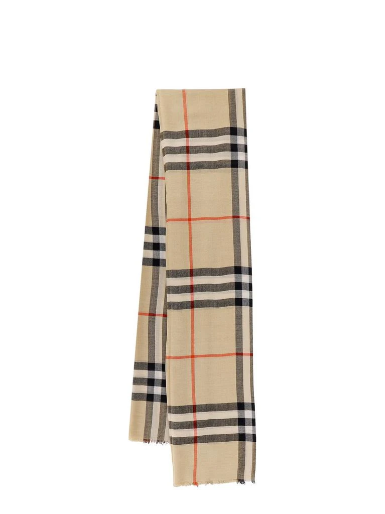 Burberry Burberry Check Printed Frayed-Edge Scarf 1