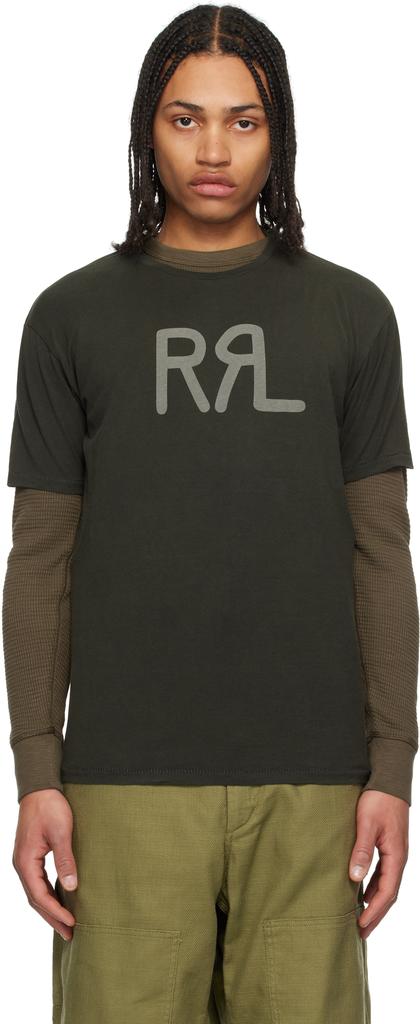 RRL Gray 'RRL' Ranch Logo T-Shirt