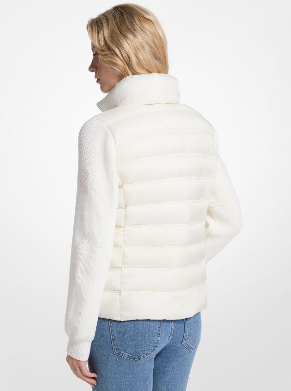 Michael Kors Quilted Nylon and Knit Jacket