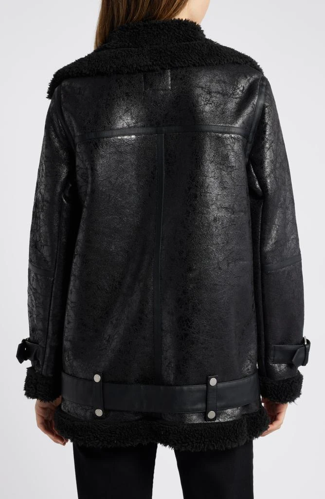 Avec Les Filles Faux Shearling Biker Jacket 2