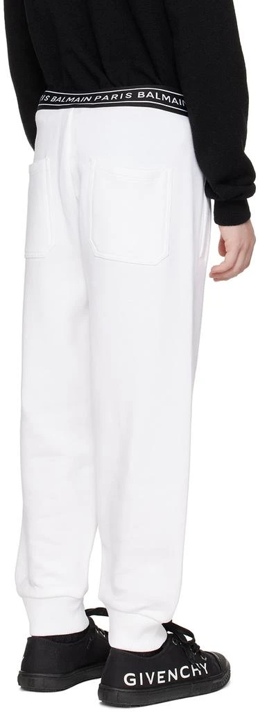 Balmain Kids White Flocked Lounge Pants 3
