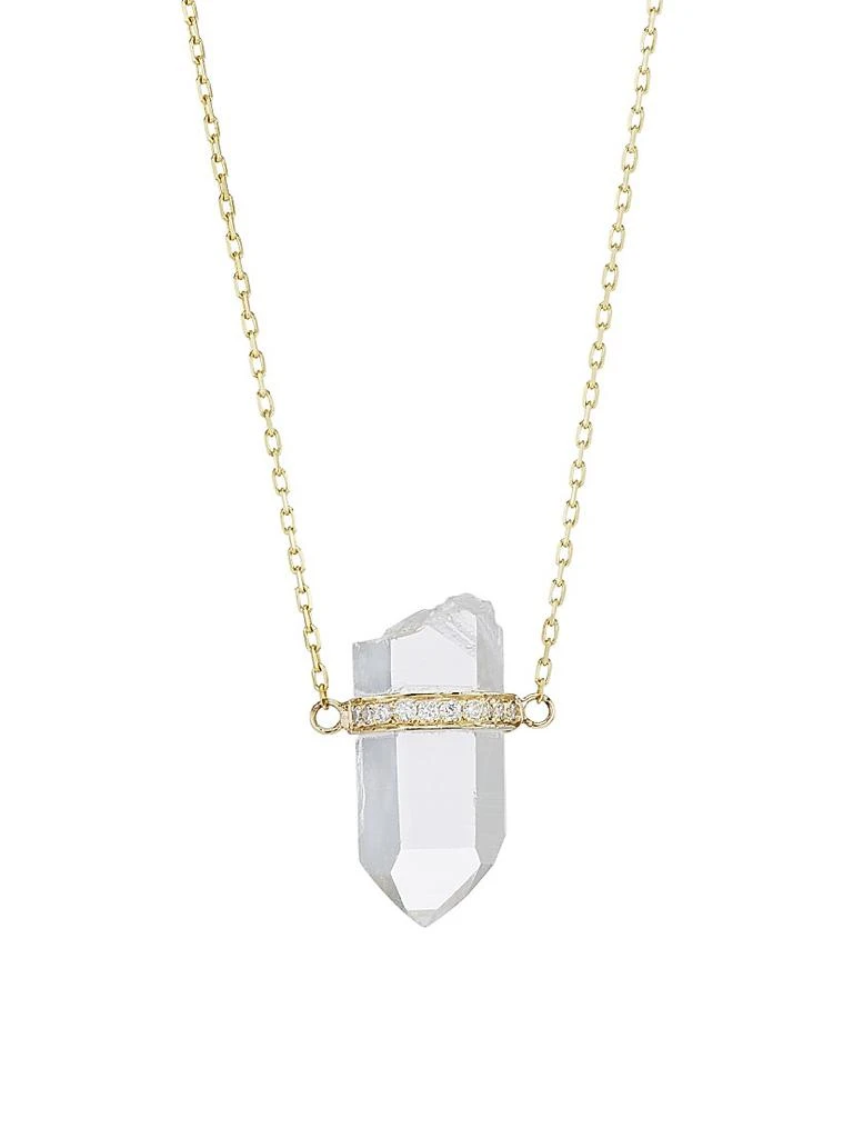 Jia Jia Crystalline 14K Yellow Gold, Crystal Quartz, 
Diamond Small Pendant Necklace