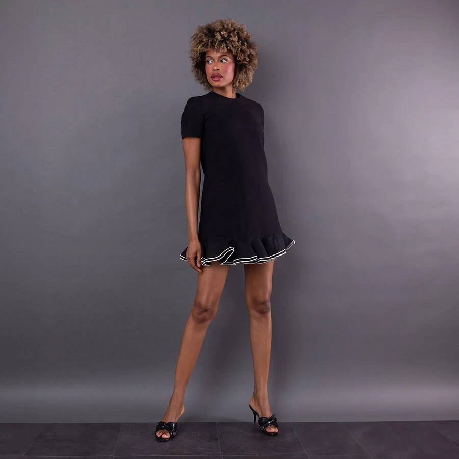 Valentino Solid Crepe Couture Cropped Dress 2