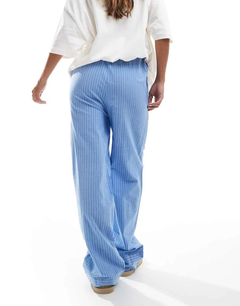 VERO MODA Vero Moda tie waist wide leg trouser co-ord in blue stripe 3