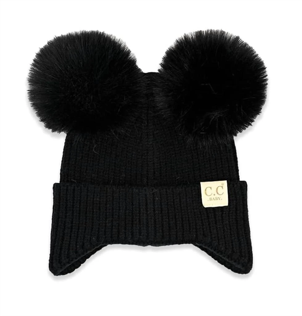 C.C BEANIE C.C Beanie - Baby Double Fur Pom Beanie