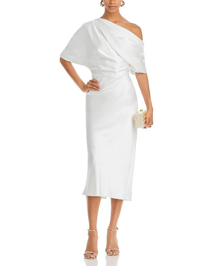 Amsale Draped Pencil Midi Dress 3