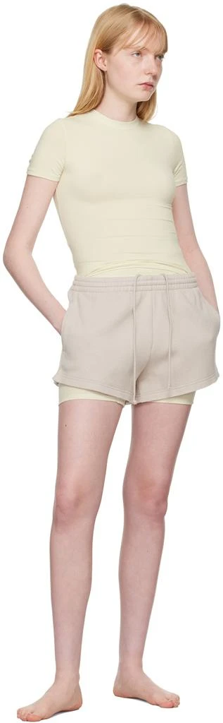 SKIMS Taupe Cotton Fleece Shorts 4