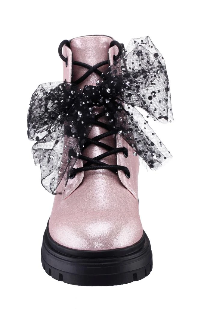 Nina Kids
 Tink Crystal Mesh Bow Glitter Combat Boot 3