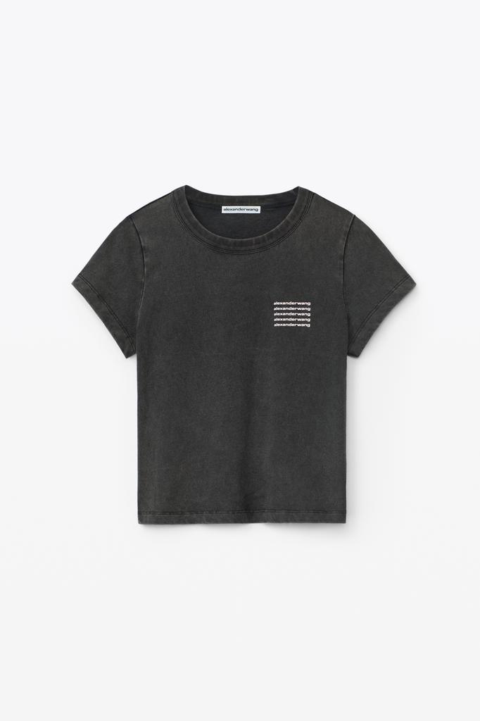 Alexander Wang SHRUNKEN TEE IN ACID WASH JERSEY