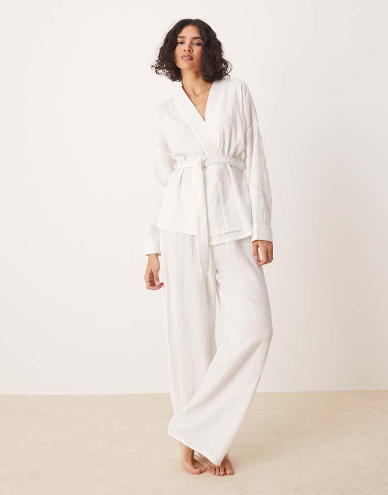 Luna Luna oversized kimono co-ord in white
