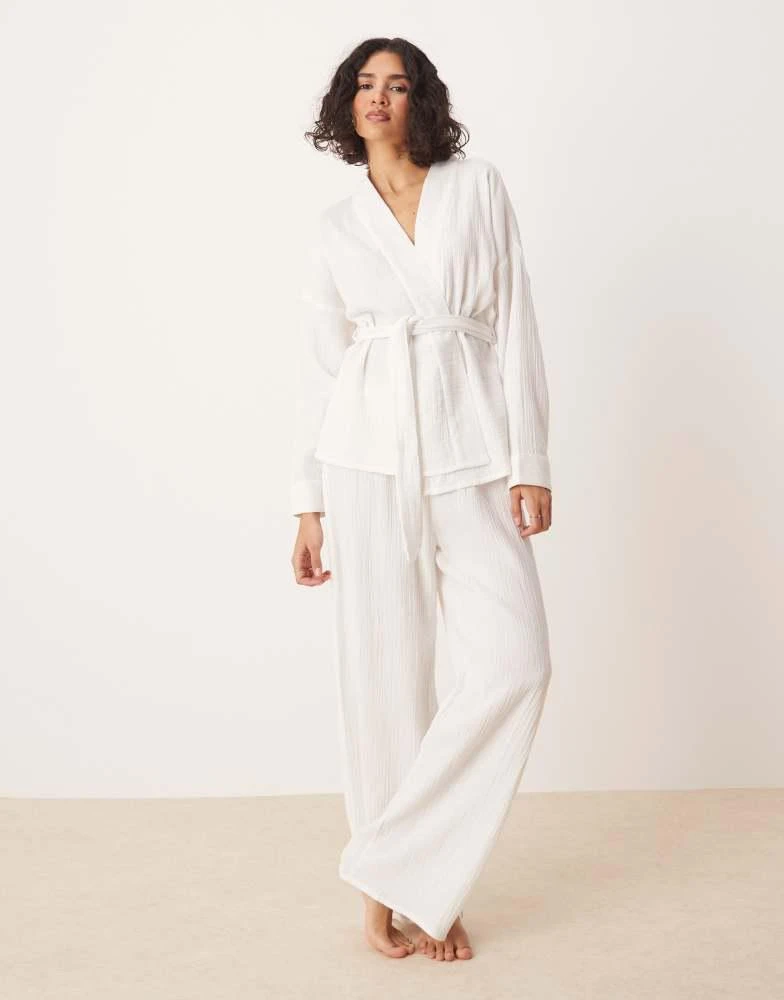 Luna Luna oversized kimono co-ord in white 2