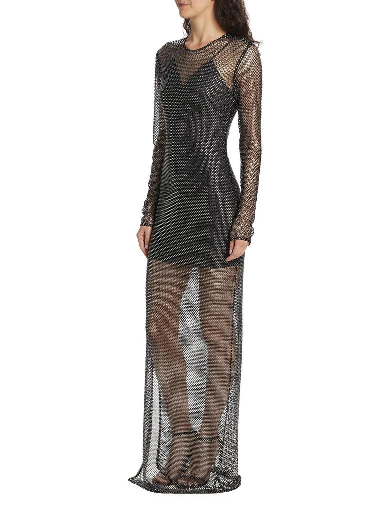 Stella McCartney Sheer Long-Sleeve Hot-Fix Gown 3