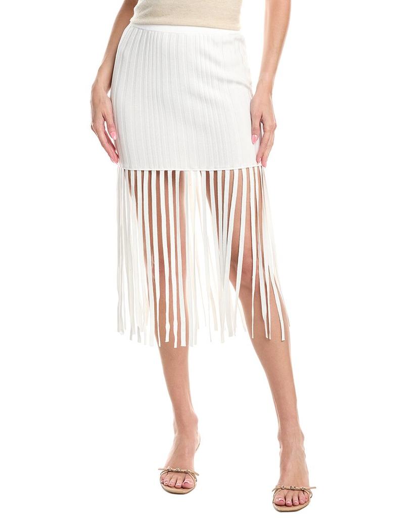 Milly Milly Rib Fringe Midi Skirt