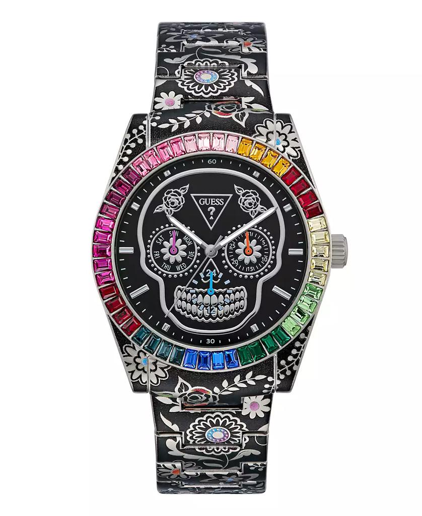 GUESS Men's Silver Tone Multi-function Watch, 42mm