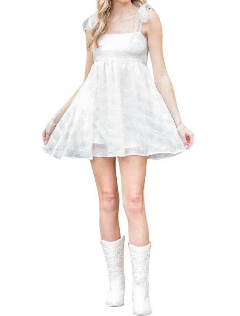 day + moon Organza Strap Sheer Dress In White