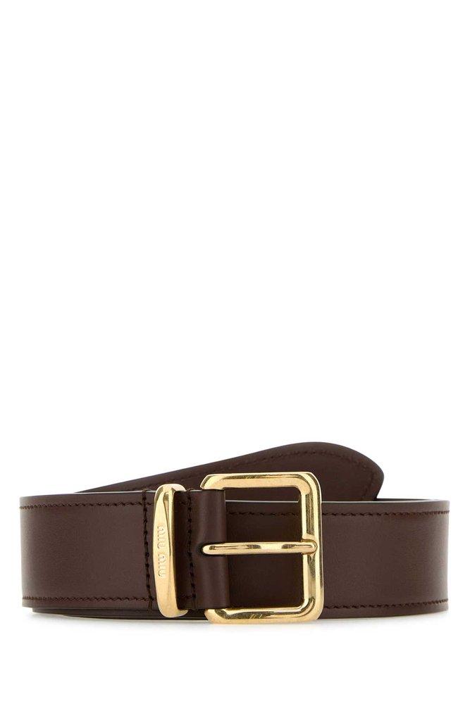 Miu Miu Miu Miu Logo Engraved Buckle Belt