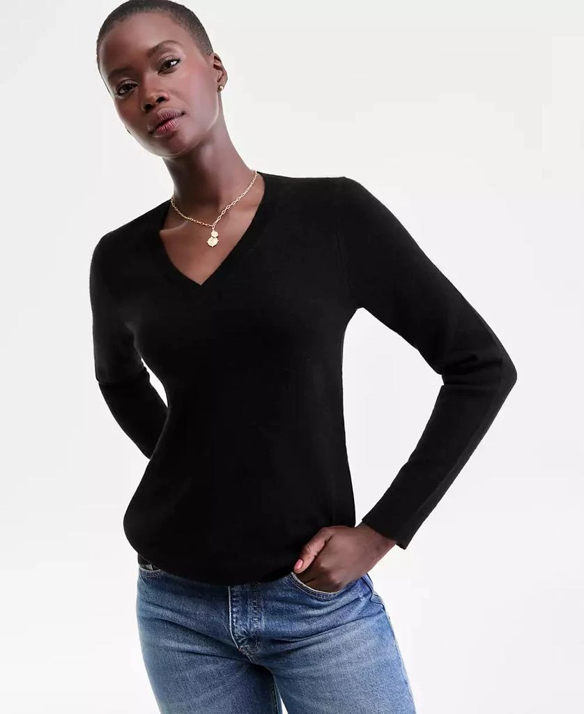 Charter Club 100% Cashmere Women's V-Neck Long-Sleeve Sweater, Macy's Exclusive 1