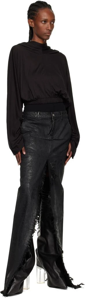 Rick Owens Black Concordians Cropped Tunic Hoodie 4