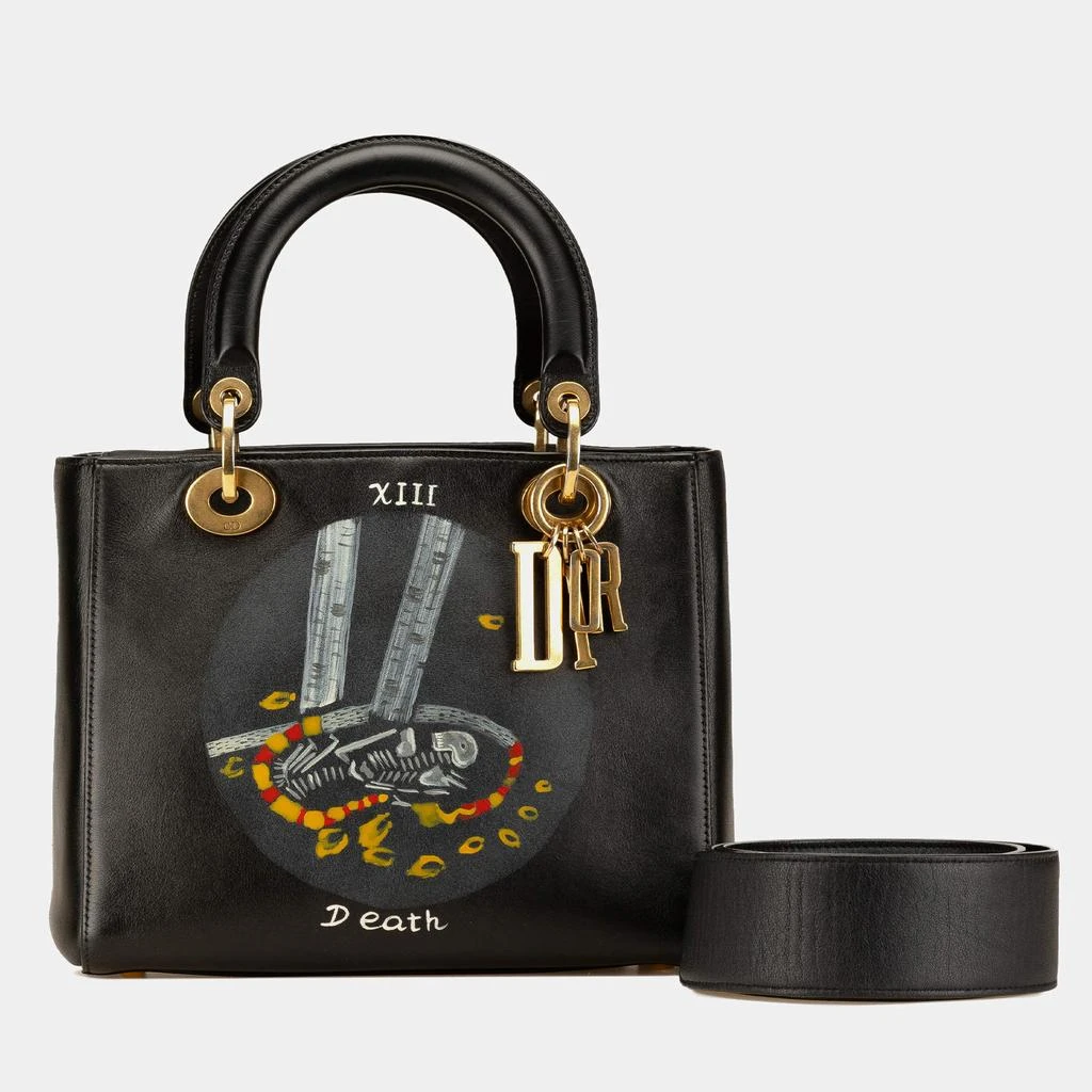 Dior Dior Black Medium Calfskin Death Tarot Card Lady Dior Bag 11