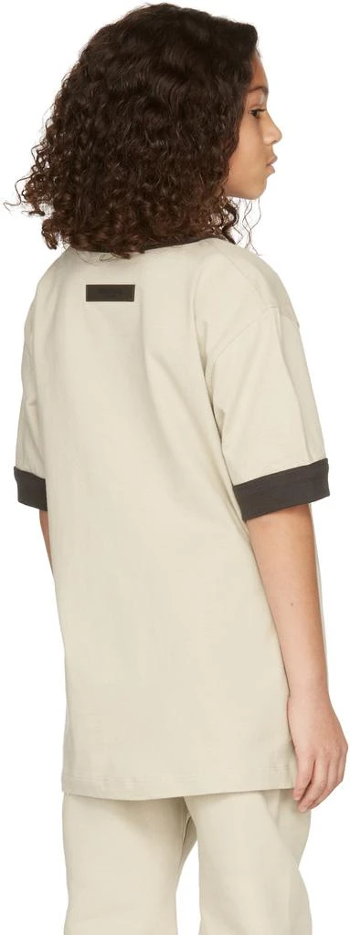 Essentials Kids Beige V-Neck T-Shirt 4