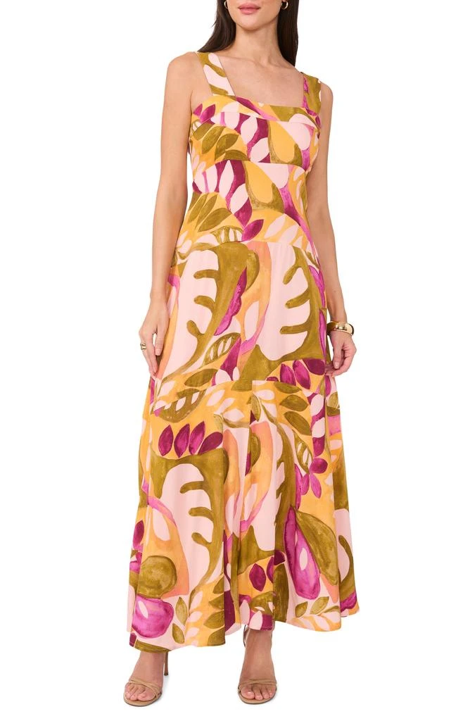 Plus Size Vestidos Vince Camuto En Macys Square Neck Empire Waist Maxi Dress   On Sale Now