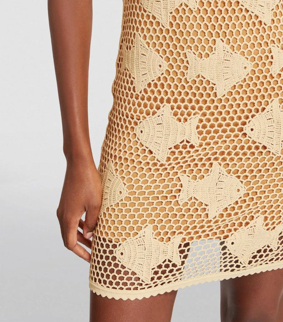 white christmas dresses MISSONI MARE Crochet Fish Scales Size US 10 Long Dress