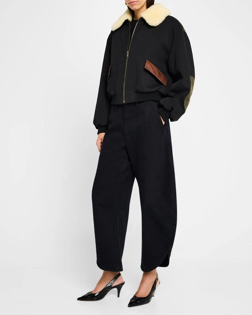 FRAME Mixed Leather Bomber Jacket 2