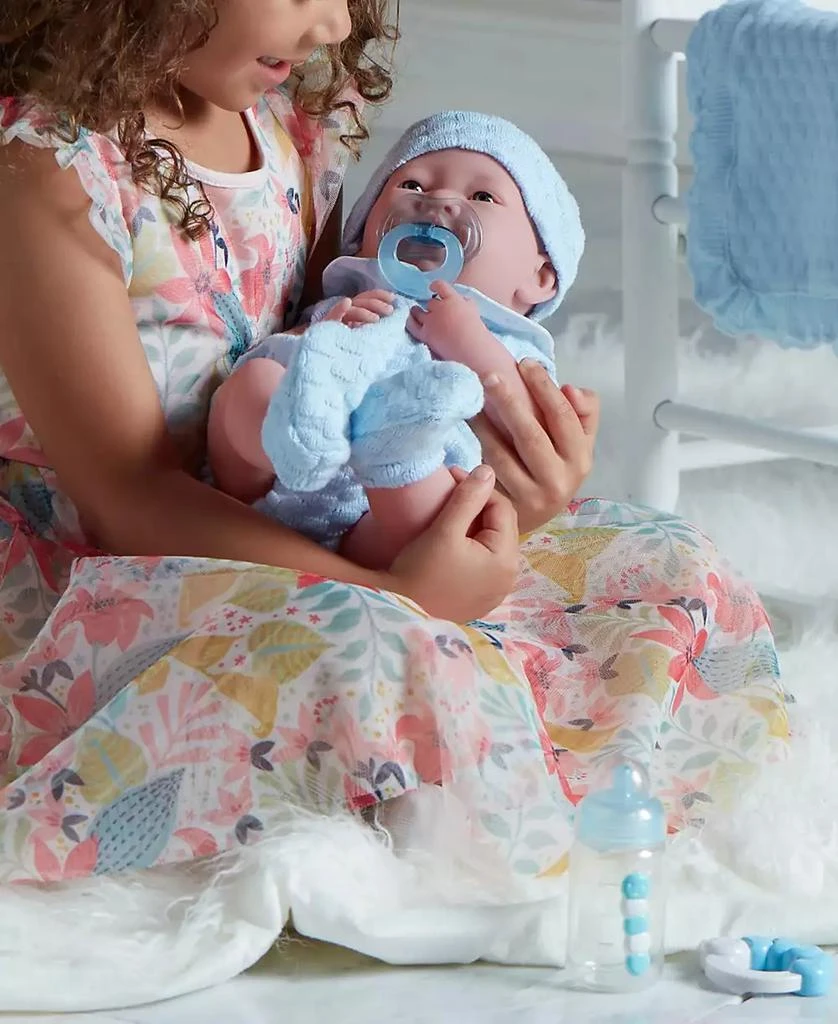 JC TOYS La Newborn 15" Real Boy Baby Doll Blue Knit Outfit 2