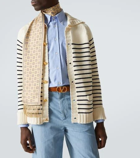 Valentino VLogo Signature striped cotton cardigan 5