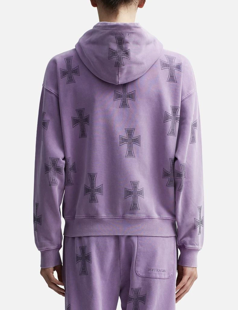 UNKNOWN WASHED PURPLE BLACK RHINESTONE HOODIE 4