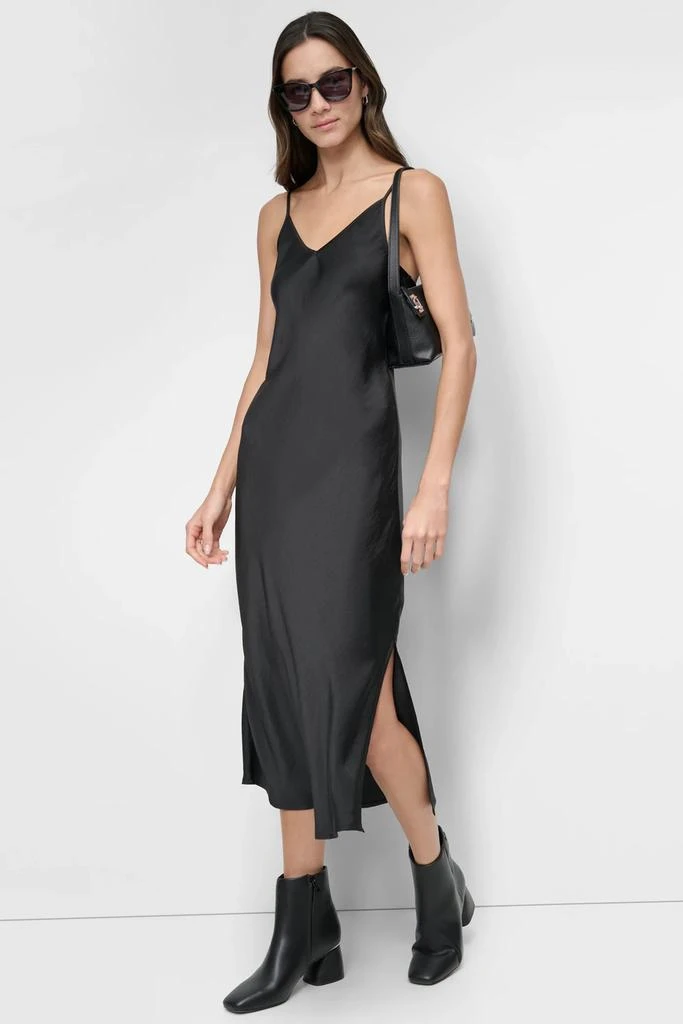 DKNY HIGH-SPLIT MIDI SLIP DRESS 3