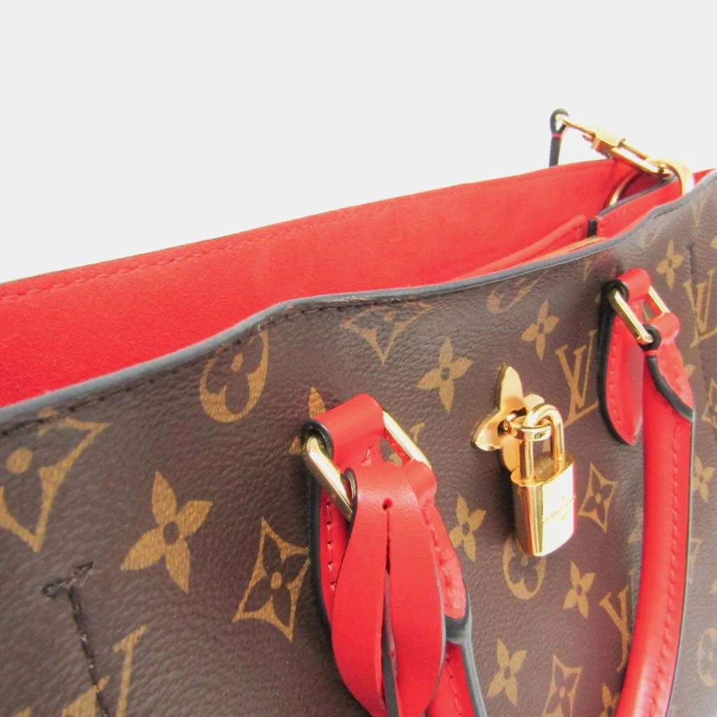 Louis Vuitton Louis Vuitton Brown/Red Monogram Canvas Flower Tote Bag 6