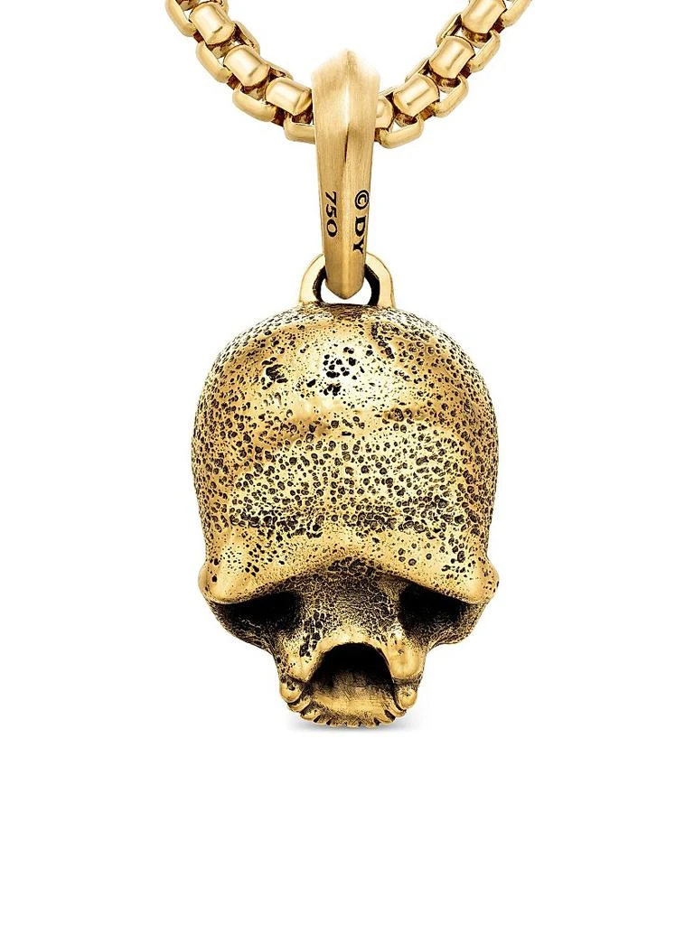 David Yurman Memento Mori Skull Amulet in 18K Yellow Gold with Pave Black Diamonds, 18MM 6