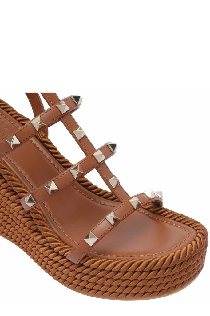 Valentino Valentino Garavani Rockstud Open Toe Wedge Sandals 4