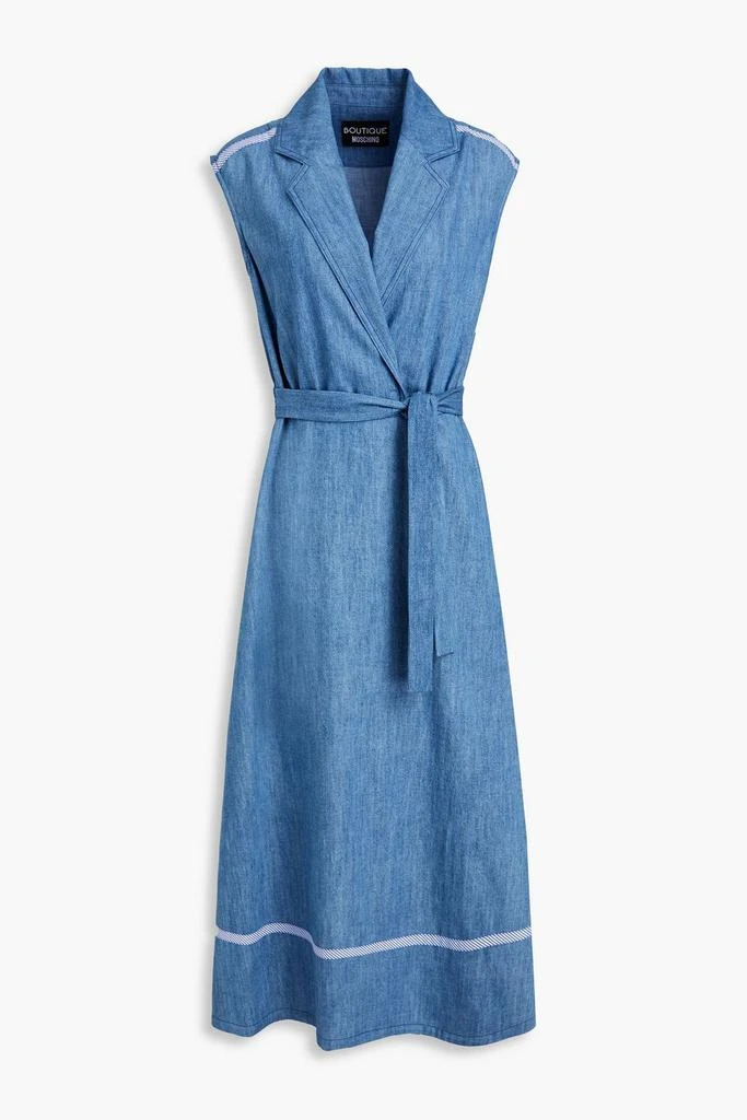 Boutique Moschino Belted denim midi dress 1