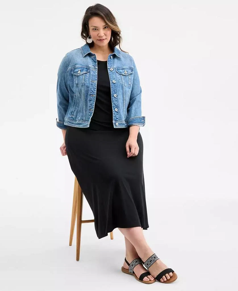 Style & Co Plus Size Solid Short-Sleeve Maxi Dress, Exclusively at Macy's 2