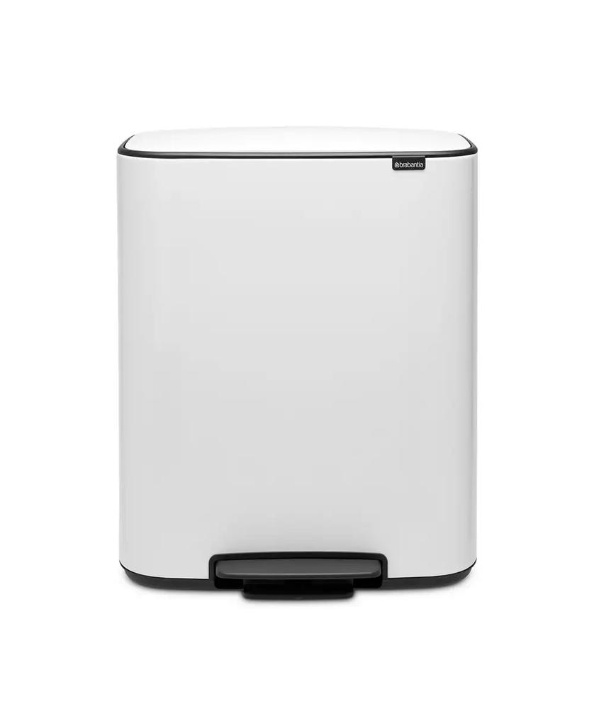 Brabantia Bo Step on Dual Compartment Trash Can, 2 x 8 Gallon, 2 x 30 Liter