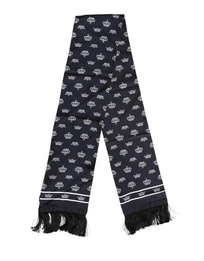 Dolce 
Gabbana Silk Crown Fringes Men Foulard Men
s Scarf 2