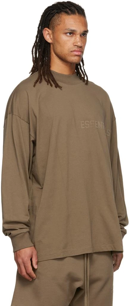 Fear of God ESSENTIALS Brown Flocked Long Sleeve T-Shirt 2