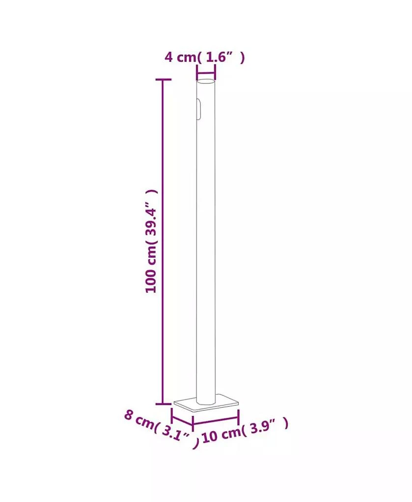 vidaXL Side Awning Black Polyester with PU coating, Steel, Aluminum 8