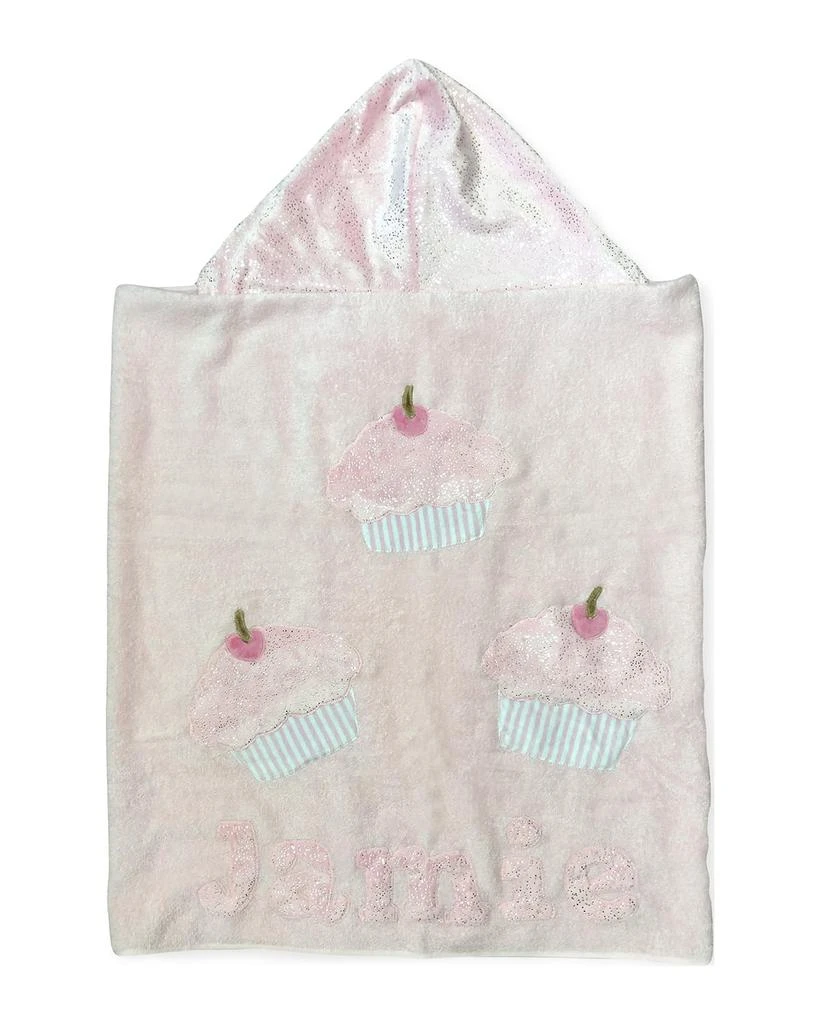 Boogie Baby Girl
s Cupcake-Print Hooded Towel, Personalized
