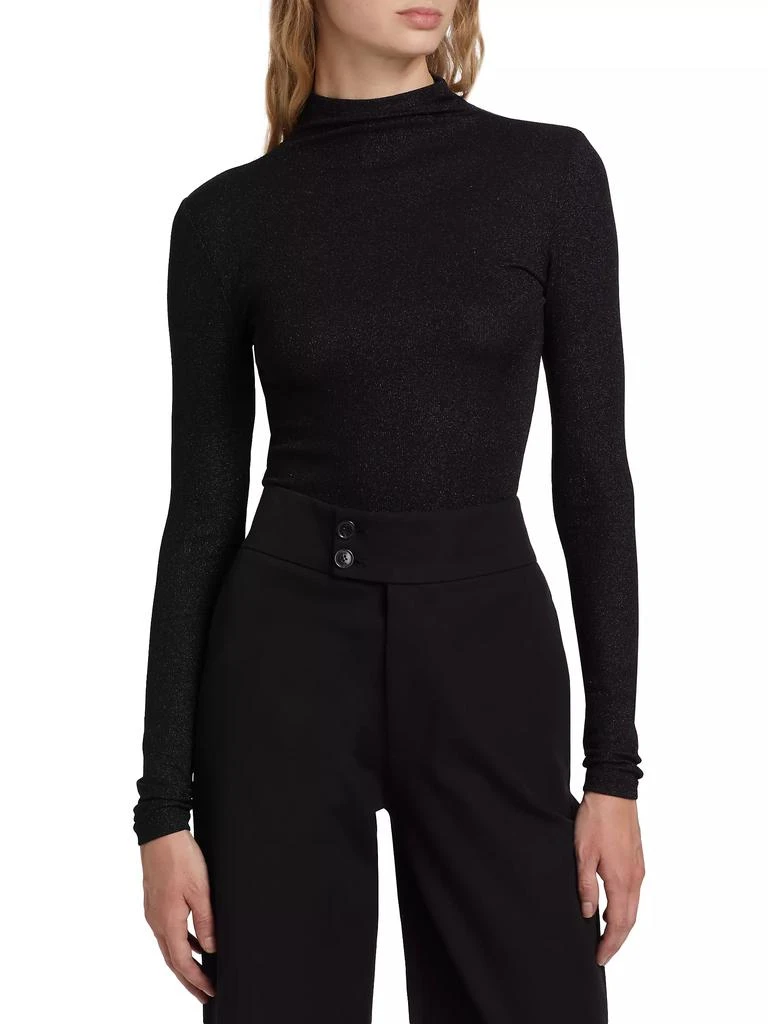 FRAME Metallic Turtleneck Top 3
