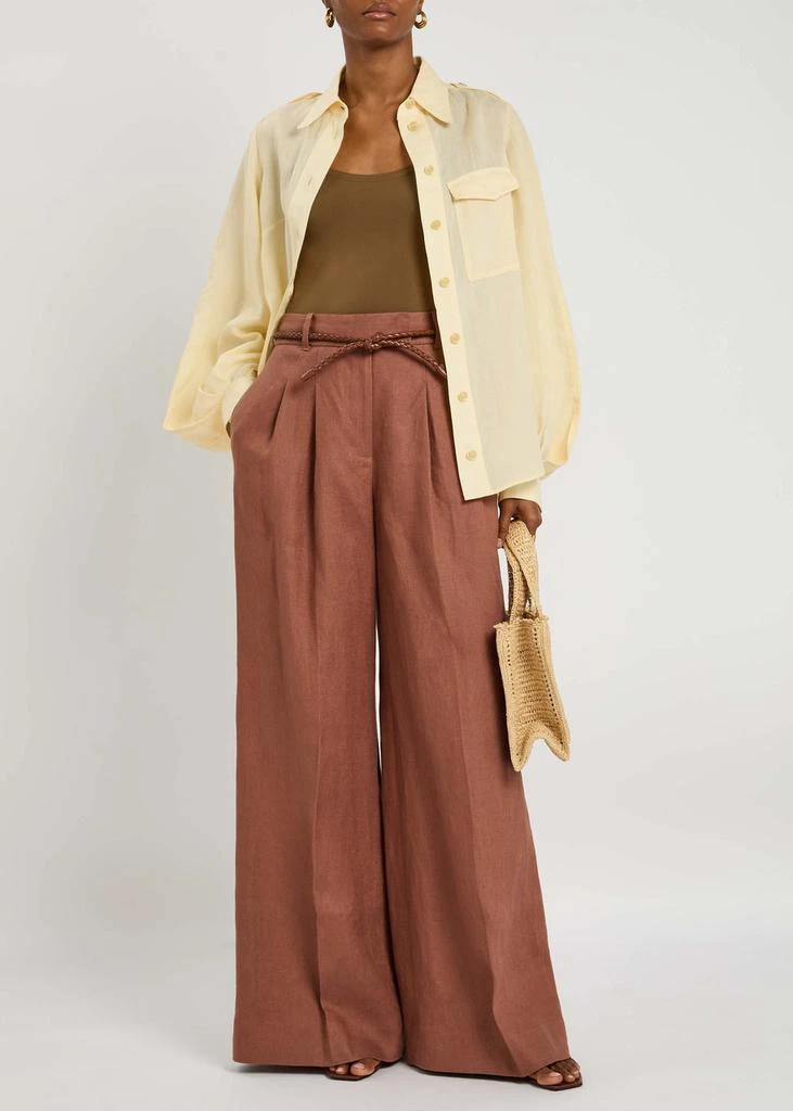 Zimmermann Illuminate wide-leg linen trousers 4
