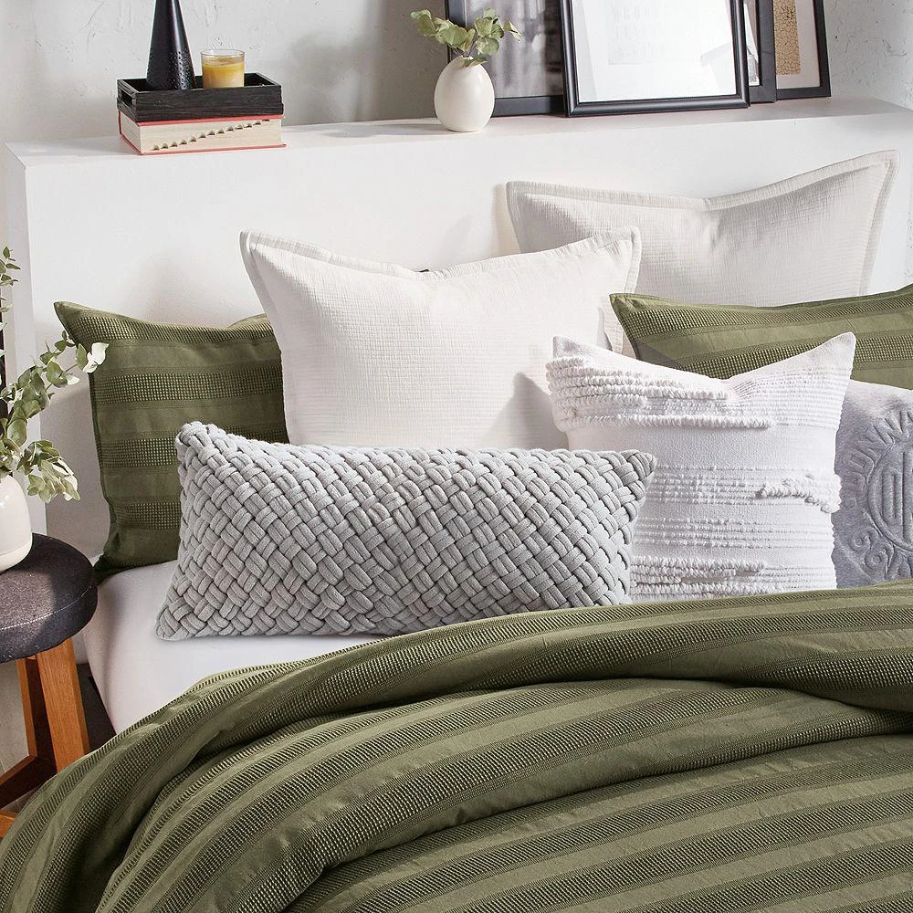 DKNY Textured Stripe Decorative Pillow, 20" x 20" 2