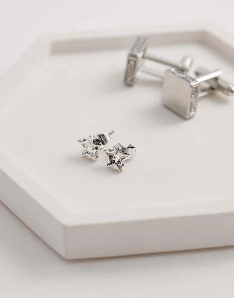 ASOS ASOS DESIGN star stud earrings in silver 2