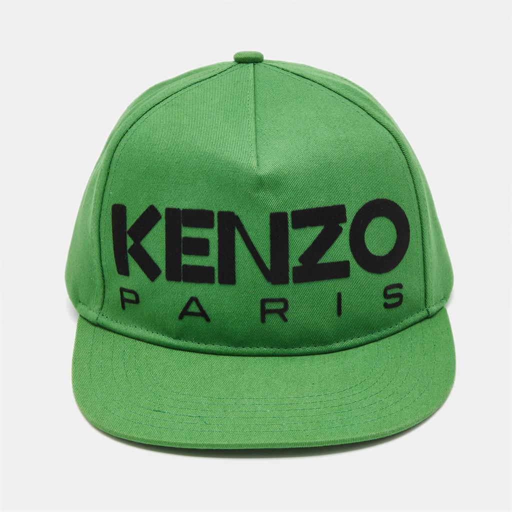 Kenzo Kenzo Green Logo Flock Print Cotton Baseball Cap One Size