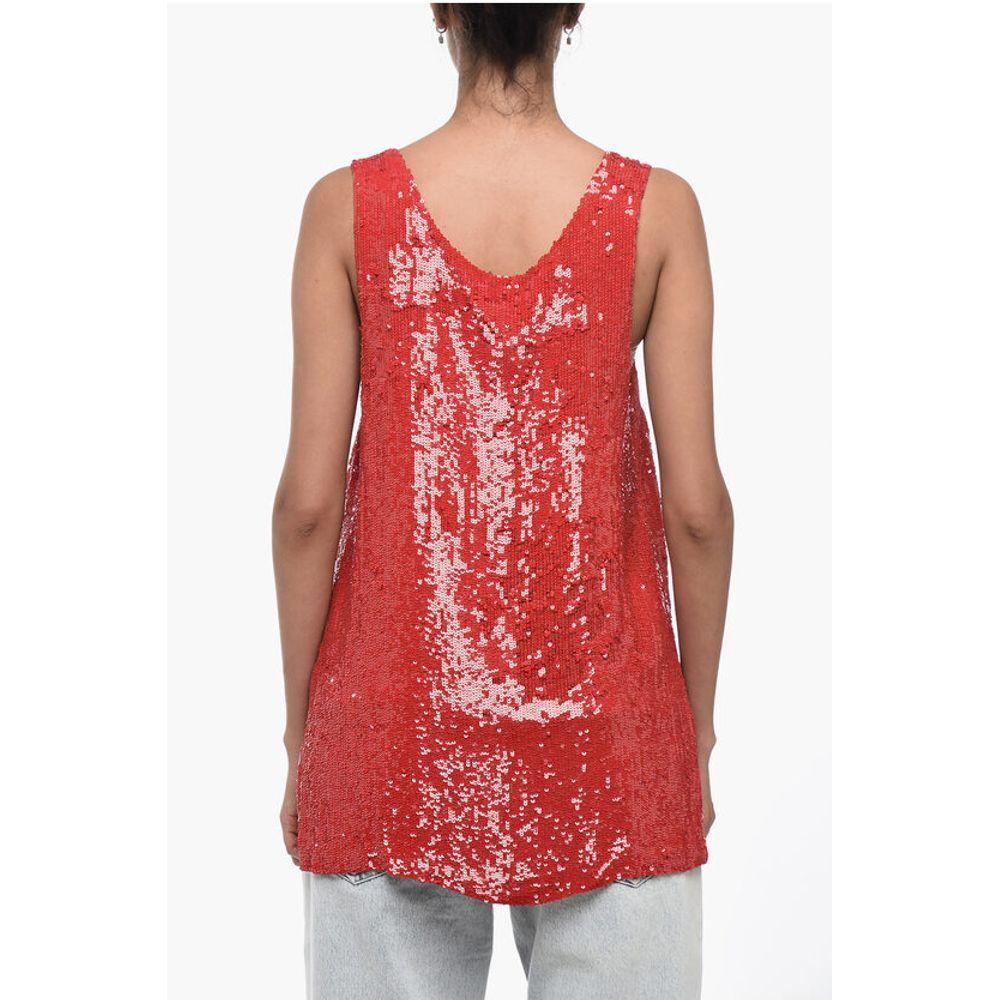 Parosh Sequined Tank Women's Top